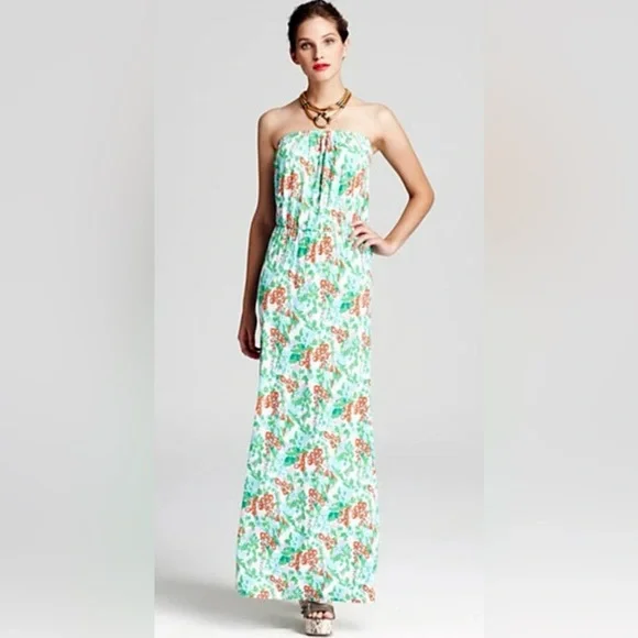 Lilly Pulitzer Marlisa Mini Bee In Your Bonnet Floral Jersey Maxi Dress Women XS - Picture 8 of 11